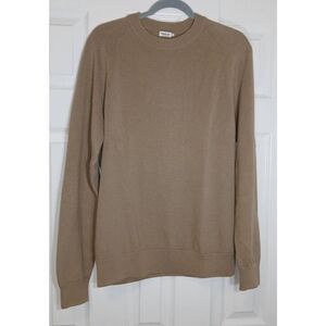 Flippa k mens small tan camel brown sweater cotton all season crewneck pullover